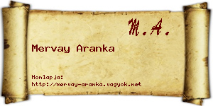 Mervay Aranka névjegykártya